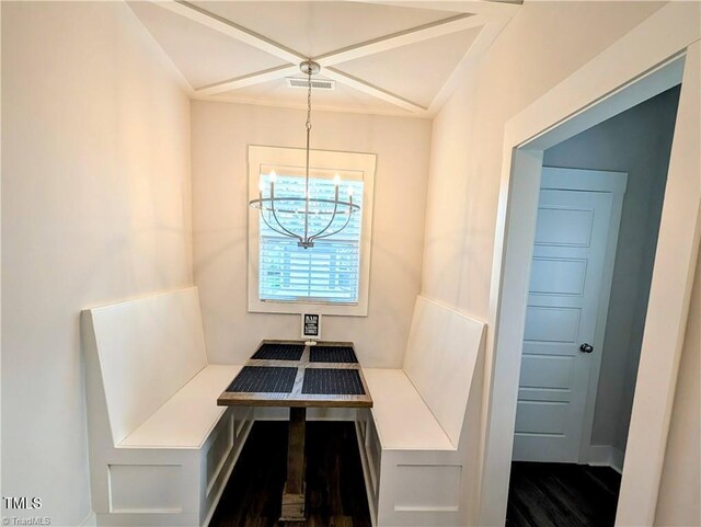 3904 Lundin Dr, Greensboro, NC 27407 - unfurnished dining area with a chandelier
