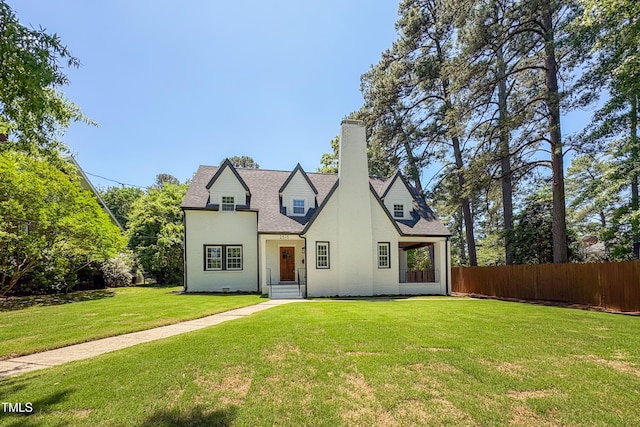 2515 W Club Blvd, Durham, NC 27705 - view of front of home featuring a chimney, roof with shingles, and stucco siding