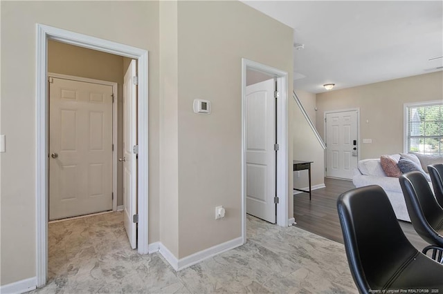 office space featuring baseboards