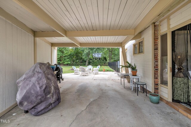 view of patio featuring outdoor dining space