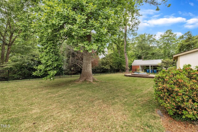 view of yard featuring a deck