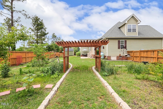 182 Brendamoore Ct, Fuquay Varina, NC 27526 - view of yard with a pergola and a patio