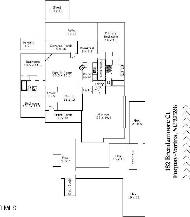 182 Brendamoore Ct, Fuquay Varina, NC 27526 - property floor plan
