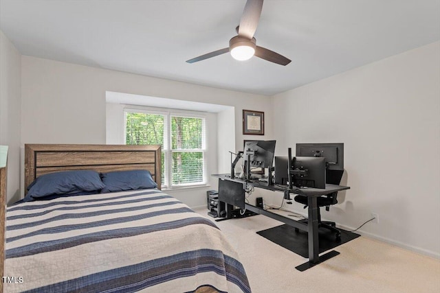 111 Killam Ct Unit 2A, Cary, NC 27513 - bedroom featuring carpet, a desk, baseboards, and ceiling fan