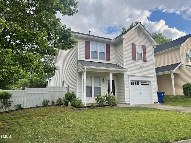 traditional-style home with an attached garage and driveway