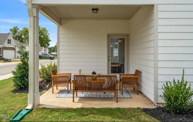view of patio featuring an outdoor living space