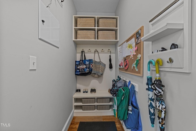 120 Harmony Hill Ln, Cary, NC 27513 - mudroom with wood finished floors and baseboards