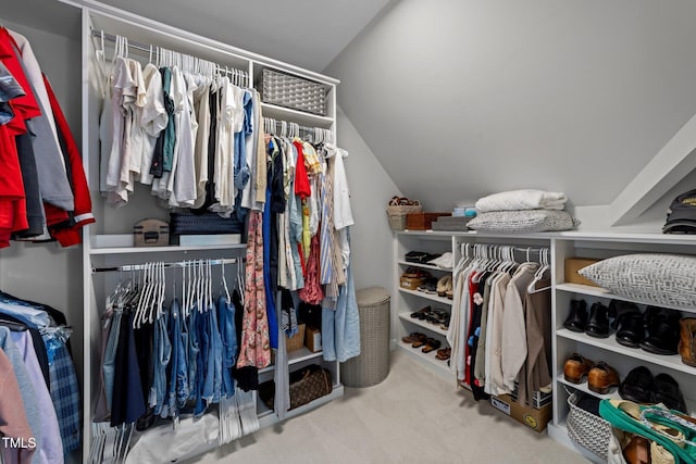 120 Harmony Hill Ln, Cary, NC 27513 - walk in closet with carpet floors and vaulted ceiling