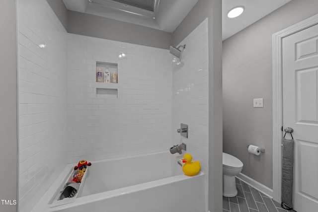 120 Harmony Hill Ln, Cary, NC 27513 - full bathroom with toilet,  shower combination, and baseboards