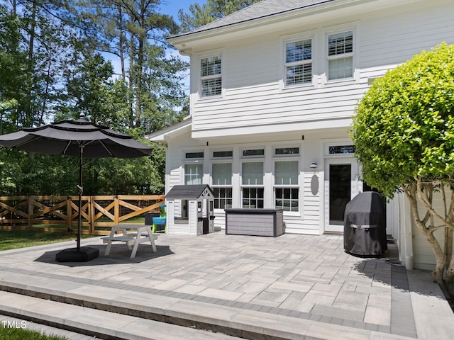 120 Harmony Hill Ln, Cary, NC 27513 - rear view of property featuring a patio