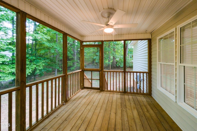 716 Lakeview Ave, Wake Forest, NC 27587 - unfurnished sunroom featuring ceiling fan