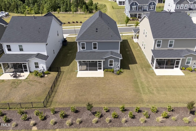 aerial view of residential area