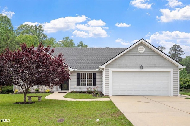 1969 Bowles Ave, Creedmoor, NC 27522 - view of front of home featuring a garage, driveway, a front lawn, and roof with shingles