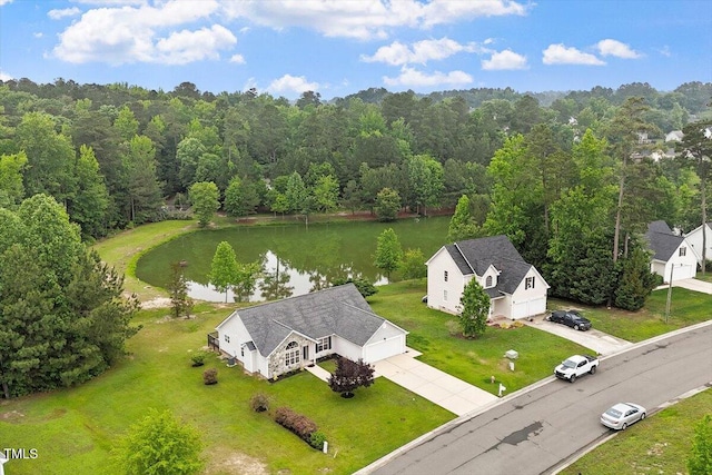 1969 Bowles Ave, Creedmoor, NC 27522 - view from above of property featuring a large body of water and a forest