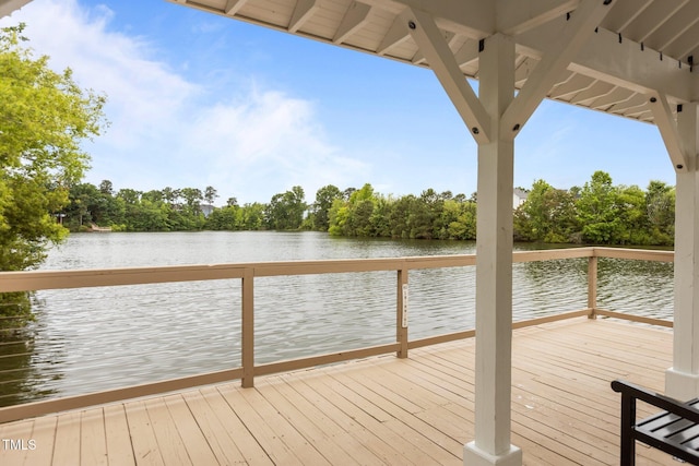 825 Abbyberry Dr, Wake Forest, NC 27587 - dock area with a deck with water view