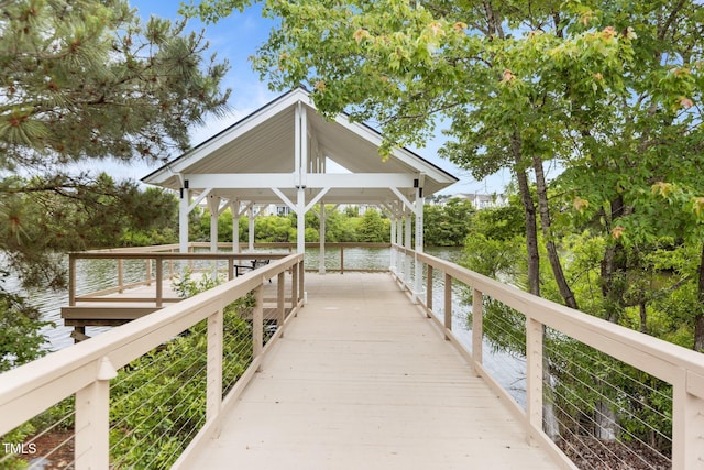 825 Abbyberry Dr, Wake Forest, NC 27587 - dock area featuring a gazebo and a water view