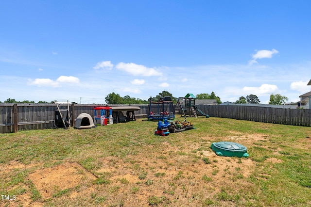 view of yard featuring a playground