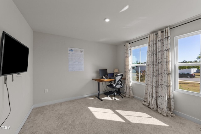 office with carpet and baseboards