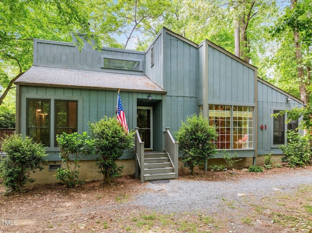 view of mid-century inspired home