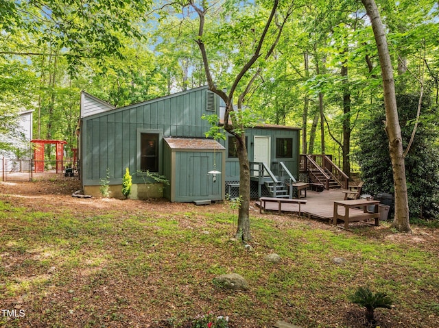 view of shed