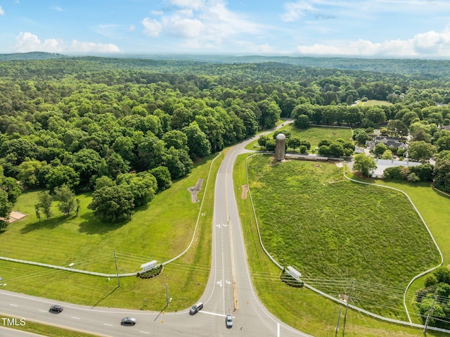 bird's eye view of a heavily wooded area