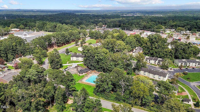 bird's eye view of a heavily wooded area