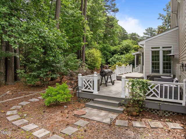 18 Acornridge Ct, Durham, NC 27707 - deck featuring grilling area