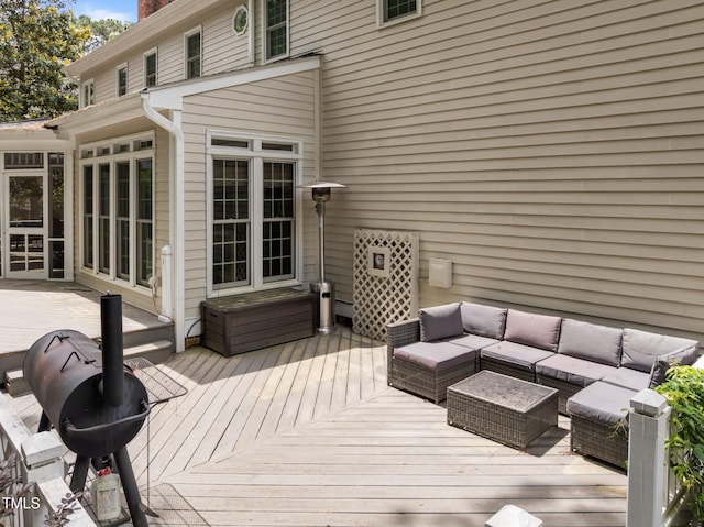 18 Acornridge Ct, Durham, NC 27707 - wooden terrace featuring an outdoor hangout area