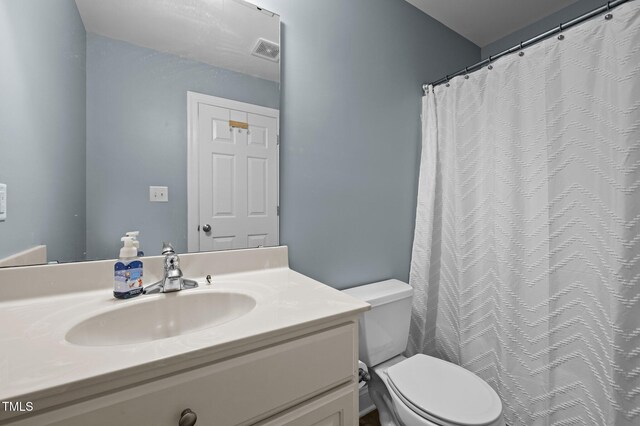 281 Derwin Dr, Timberlake, NC 27583 - full bath featuring toilet, vanity, and a shower with shower curtain