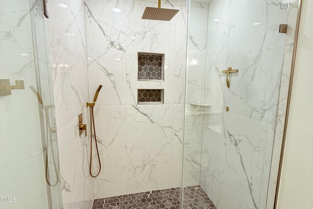 3141 Wagoner Ln Unit 09, Graham, NC 27253 - bathroom with a marble finish shower