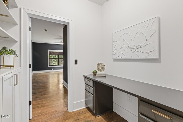 13417 New Light Rd, Raleigh, NC 27614 - hall featuring light wood-style floors and an office area