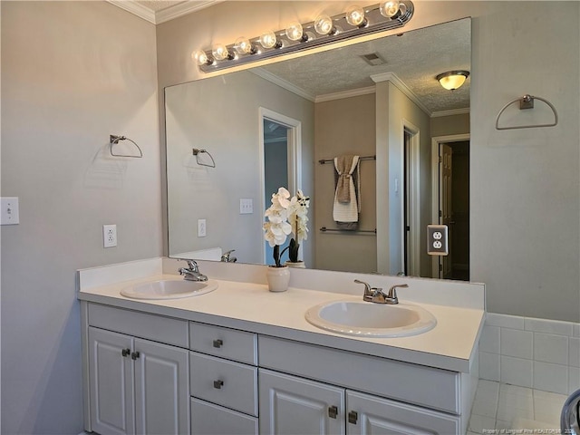 bathroom with double vanity