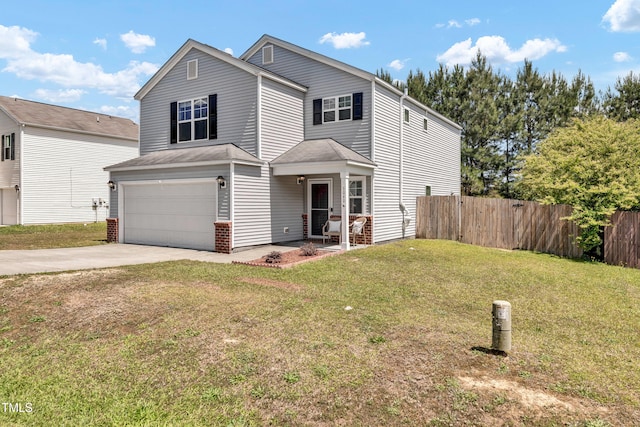 traditional-style house featuring an attached garage and driveway