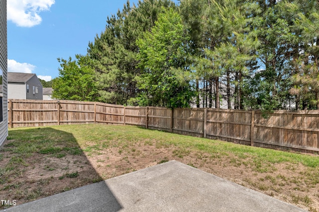 view of yard with a patio area