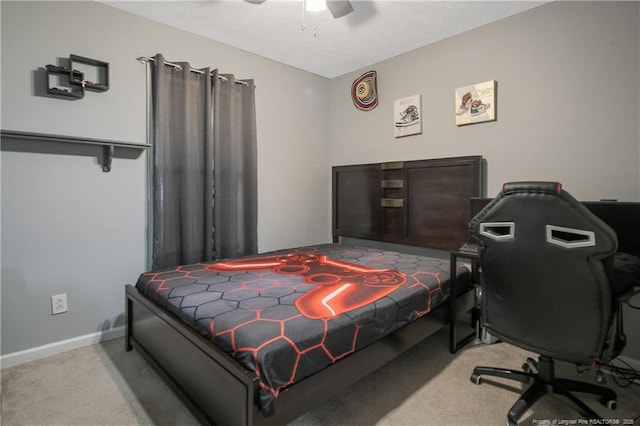 4829 Miranda Dr, Hope Mills, NC 28348 - bedroom with carpet floors, ceiling fan, baseboards, and a desk