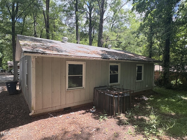 view of outbuilding with central air condition unit