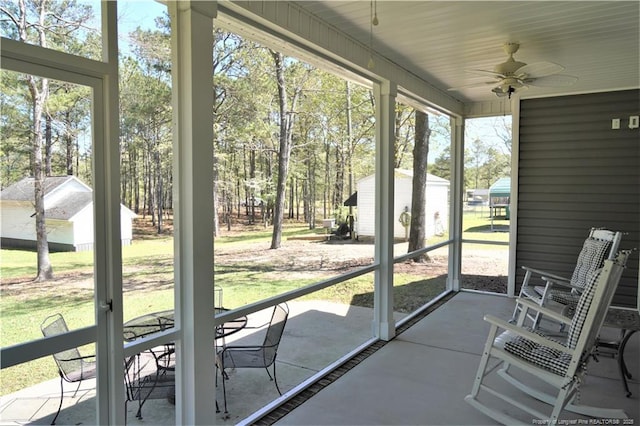 120 Will Lucas Rd, Linden, NC 28356 - sunroom with ceiling fan