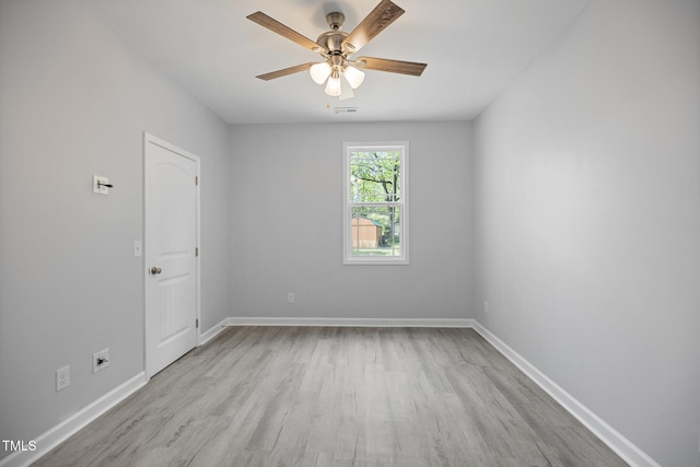 208 W Holt St, Burlington, NC 27217 - spare room featuring light wood finished floors, a ceiling fan, and baseboards