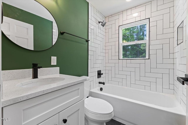 4713 Erwin Rd, Durham, NC 27705 - bathroom featuring toilet, vanity, and bathing tub / shower combination
