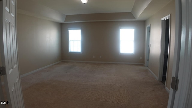 919 Middle Ground Ave, Rolesville, NC 27571 - empty room with baseboards, light colored carpet, and a raised ceiling
