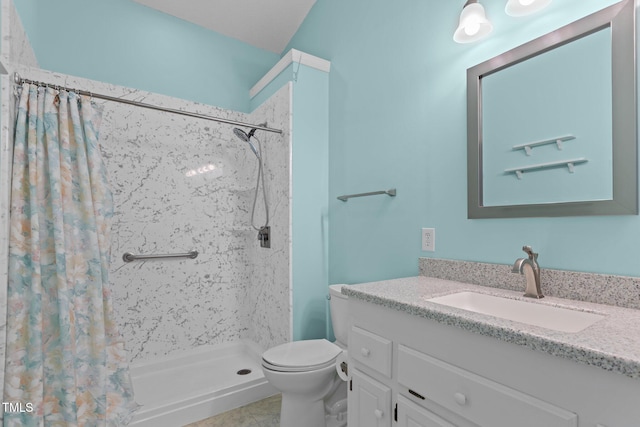 4705 Forest Highland Dr, Raleigh, NC 27604 - full bathroom with a shower stall, toilet, and vanity