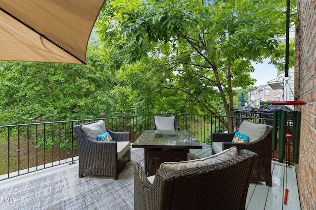 deck with an outdoor living space