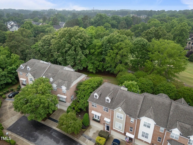 drone / aerial view of a forest