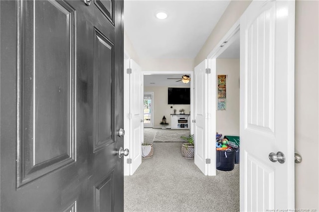 6955 S W St, Godwin, NC 28344 - corridor with carpet flooring and recessed lighting