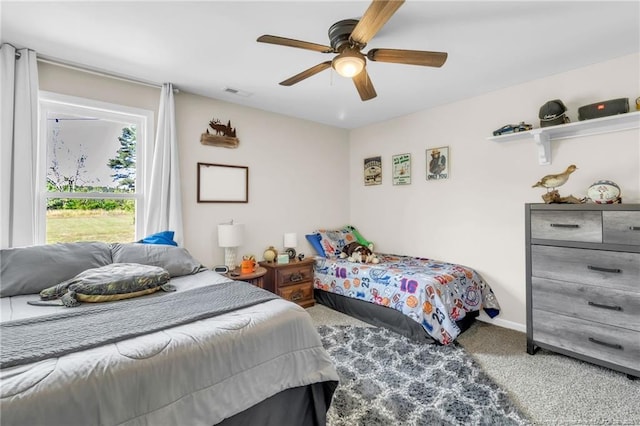 6955 S W St, Godwin, NC 28344 - bedroom featuring carpet flooring and ceiling fan