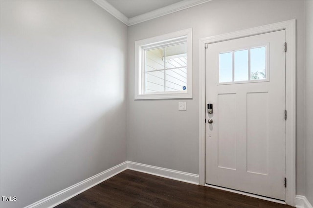 212 Sea Trail St, Hillsborough, NC 27278 - entrance foyer with crown molding and dark wood-style flooring