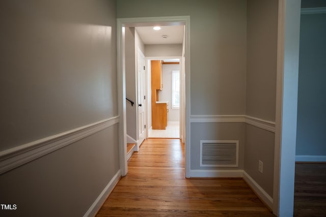4813 Glen Forest Dr, Raleigh, NC 27612 - corridor featuring wood finished floors and baseboards