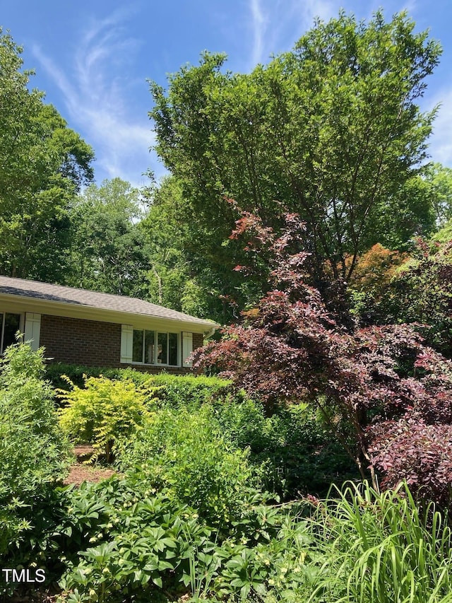 view of side of home featuring brick siding