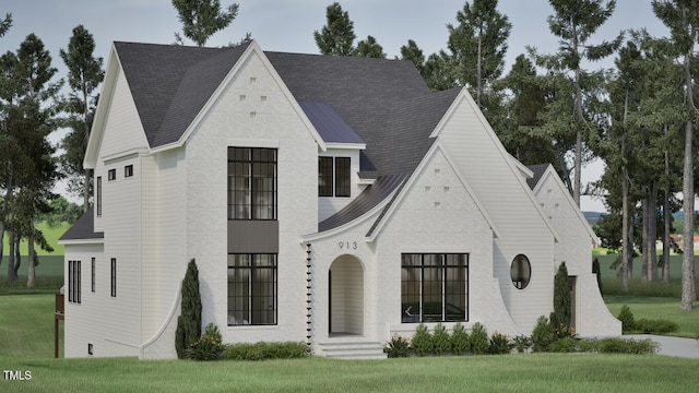913 Tyrrell Rd, Raleigh, NC 27609 - view of front of home with a front lawn and a shingled roof