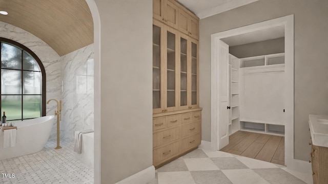 913 Tyrrell Rd, Raleigh, NC 27609 - full bath featuring a freestanding tub and a walk in closet